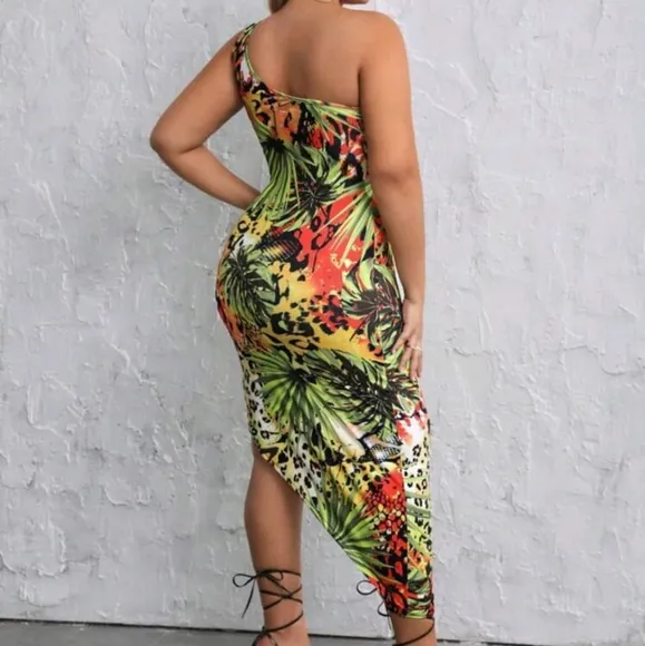 Tropical Asymmetrical Dress