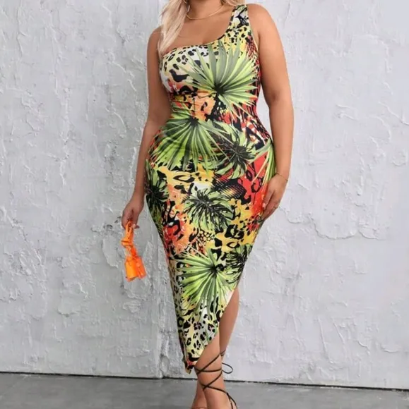 Tropical Asymmetrical Dress