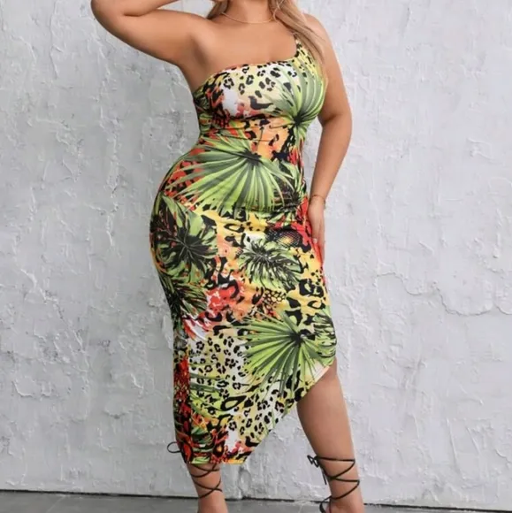 Tropical Asymmetrical Dress