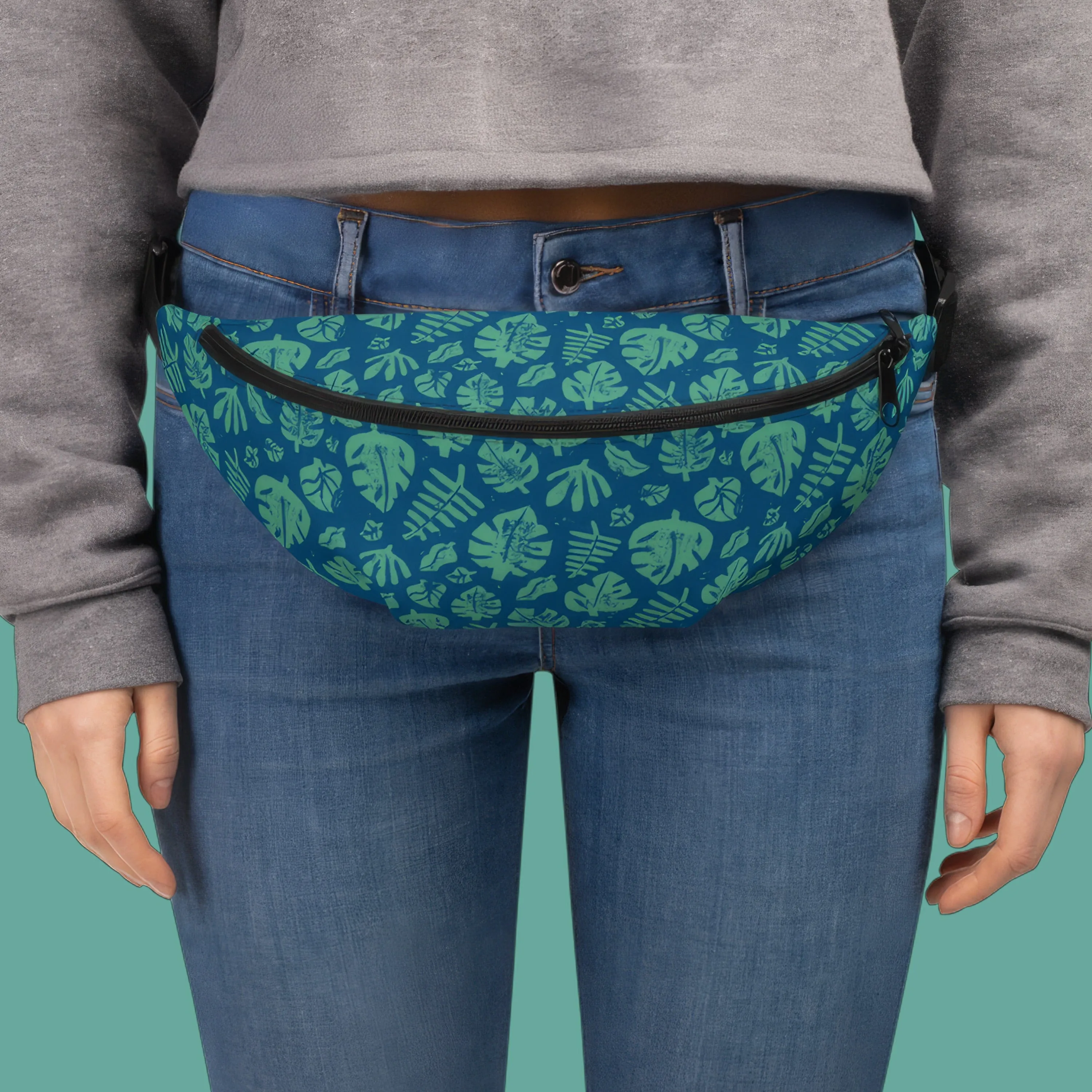 Tropical Block Print Fanny Pack