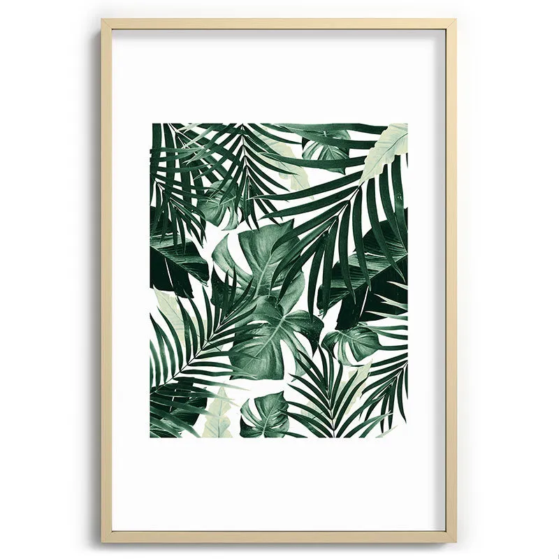 Tropical Jungle Leaves 4 Recessed Framing Rectangle
