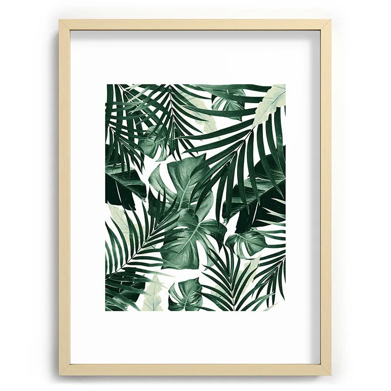 Tropical Jungle Leaves 4 Recessed Framing Rectangle