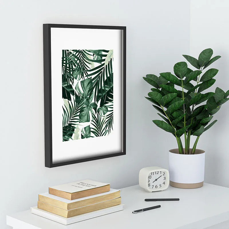Tropical Jungle Leaves 4 Recessed Framing Rectangle