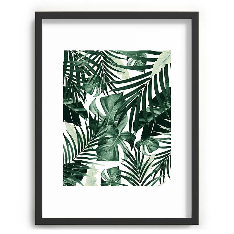 Tropical Jungle Leaves 4 Recessed Framing Rectangle