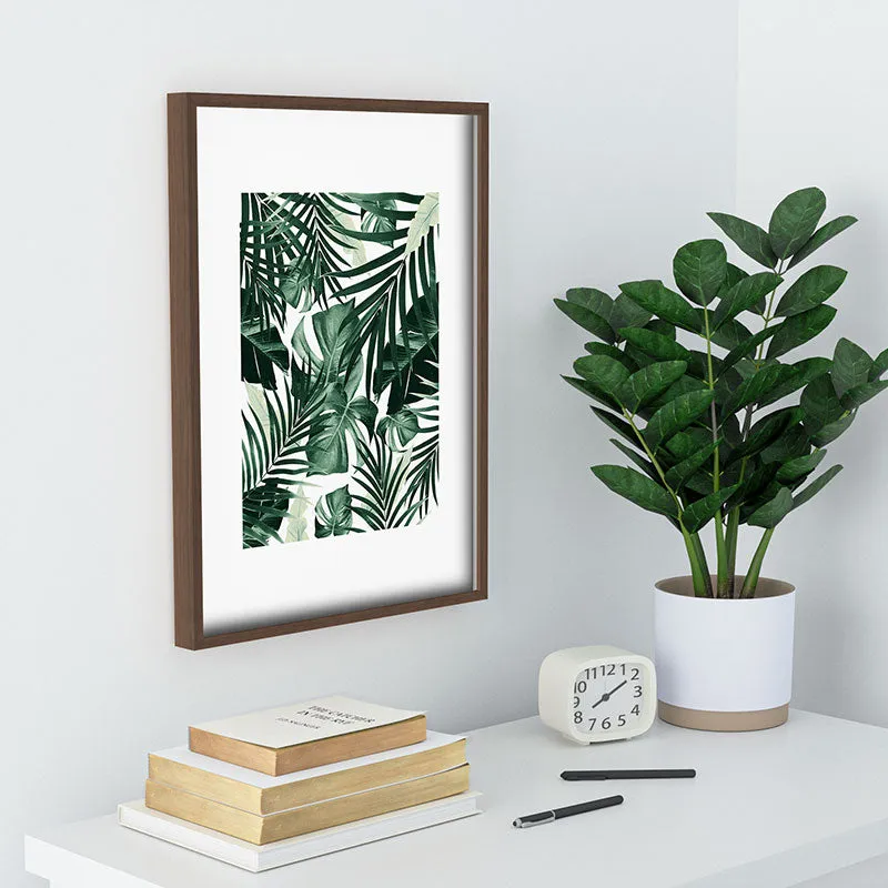 Tropical Jungle Leaves 4 Recessed Framing Rectangle