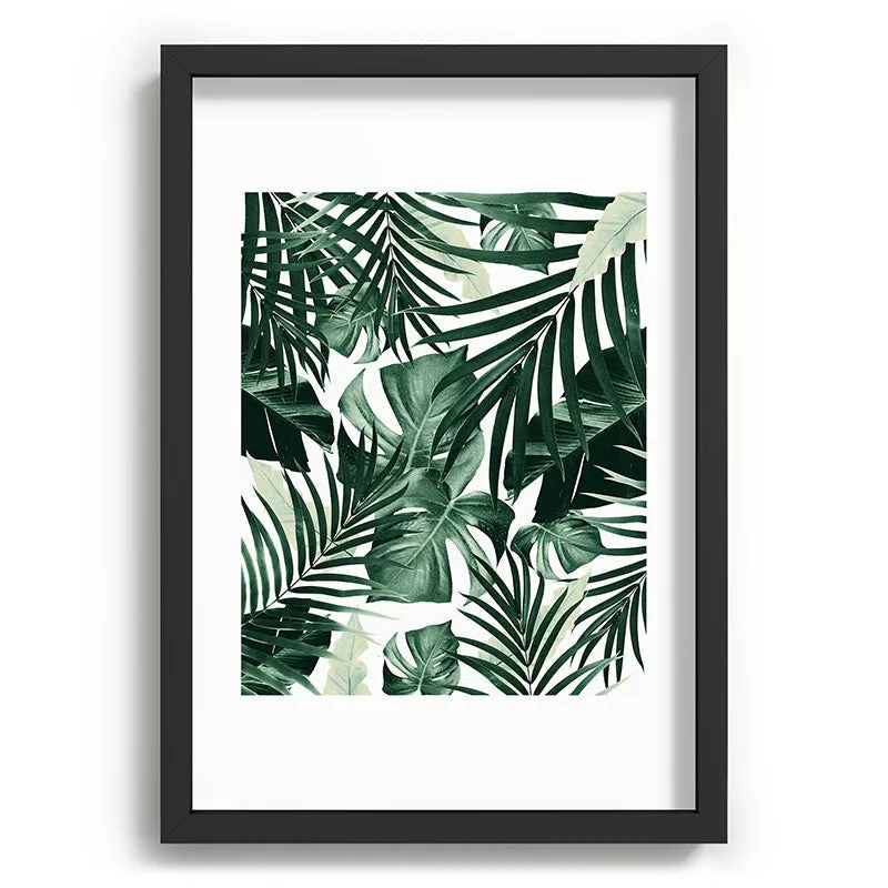 Tropical Jungle Leaves 4 Recessed Framing Rectangle