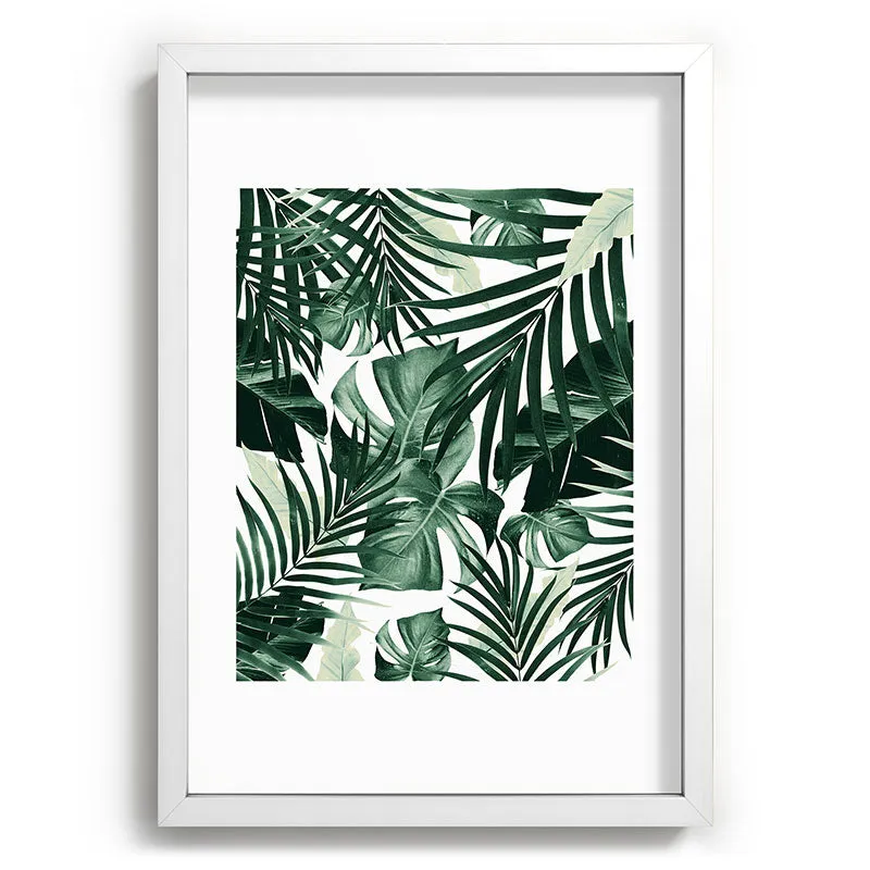 Tropical Jungle Leaves 4 Recessed Framing Rectangle