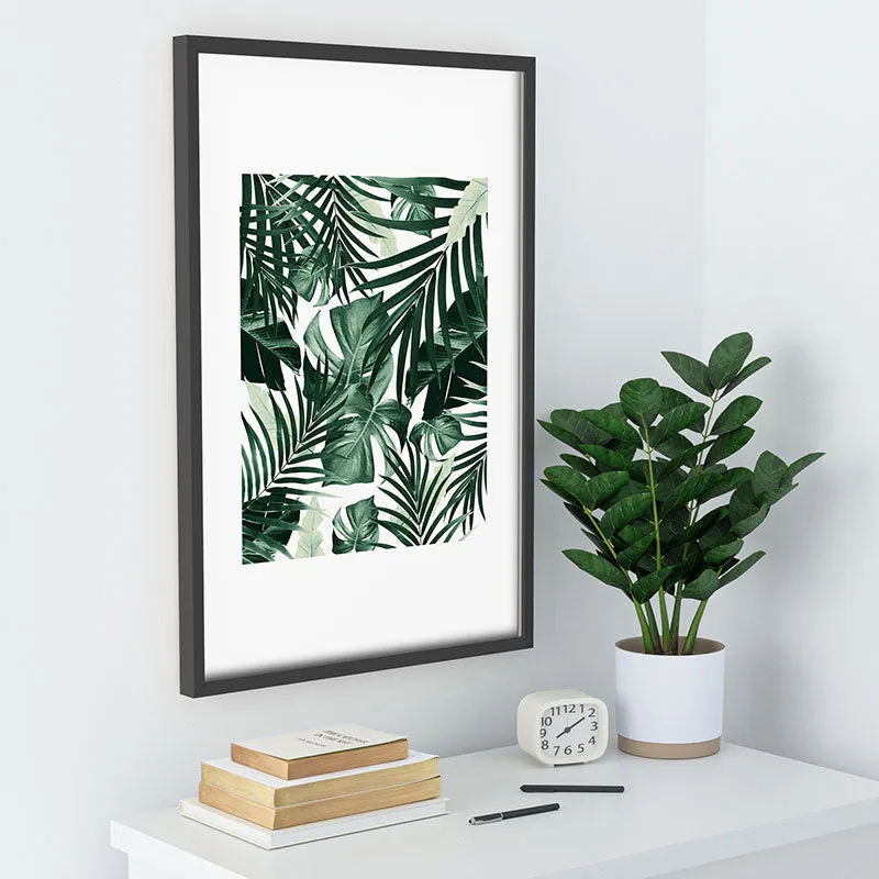 Tropical Jungle Leaves 4 Recessed Framing Rectangle