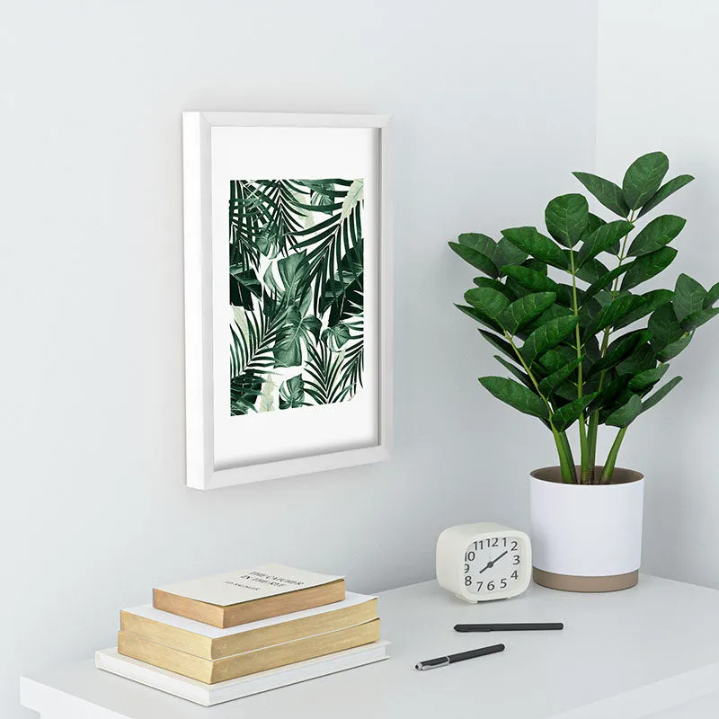 Tropical Jungle Leaves 4 Recessed Framing Rectangle