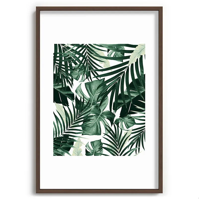 Tropical Jungle Leaves 4 Recessed Framing Rectangle