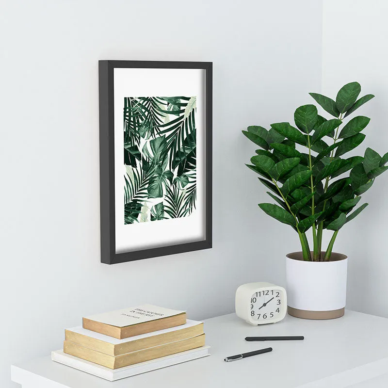 Tropical Jungle Leaves 4 Recessed Framing Rectangle