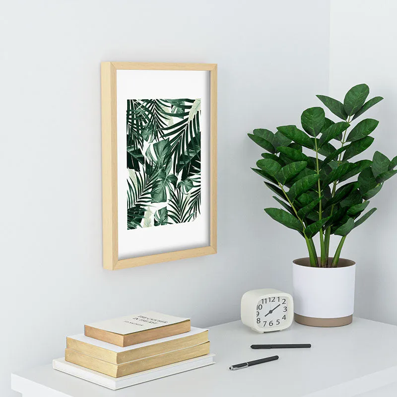 Tropical Jungle Leaves 4 Recessed Framing Rectangle