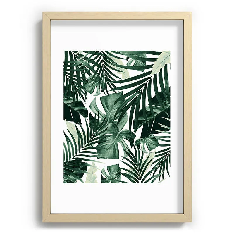 Tropical Jungle Leaves 4 Recessed Framing Rectangle