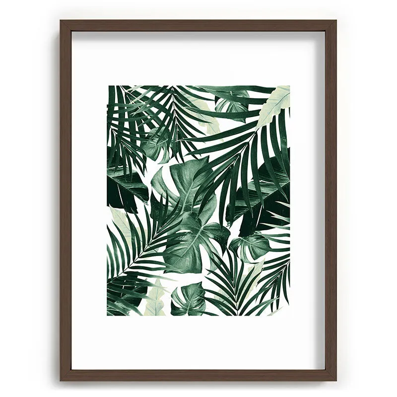 Tropical Jungle Leaves 4 Recessed Framing Rectangle