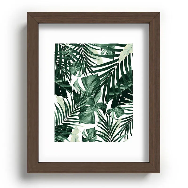 Tropical Jungle Leaves 4 Recessed Framing Rectangle