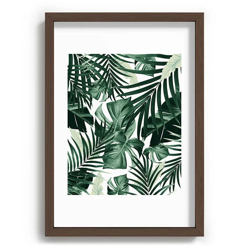 Tropical Jungle Leaves 4 Recessed Framing Rectangle