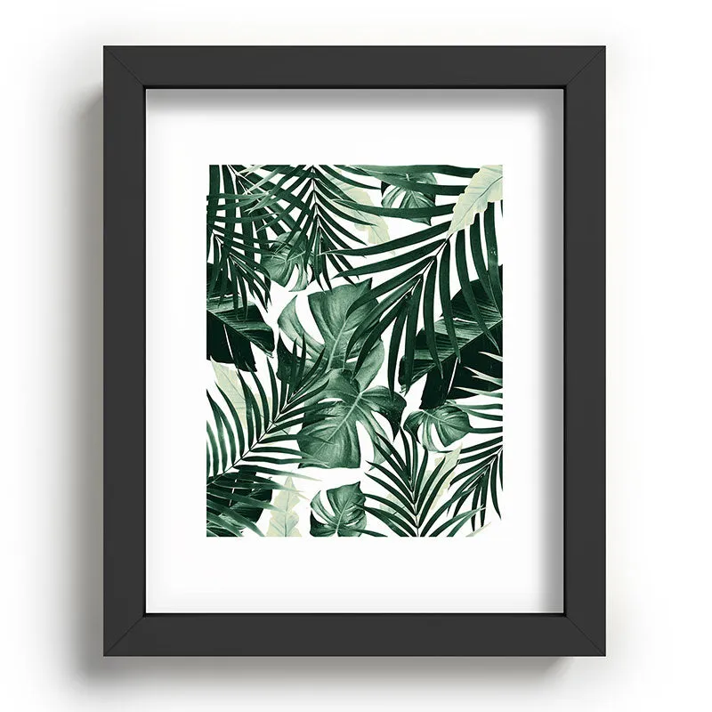 Tropical Jungle Leaves 4 Recessed Framing Rectangle