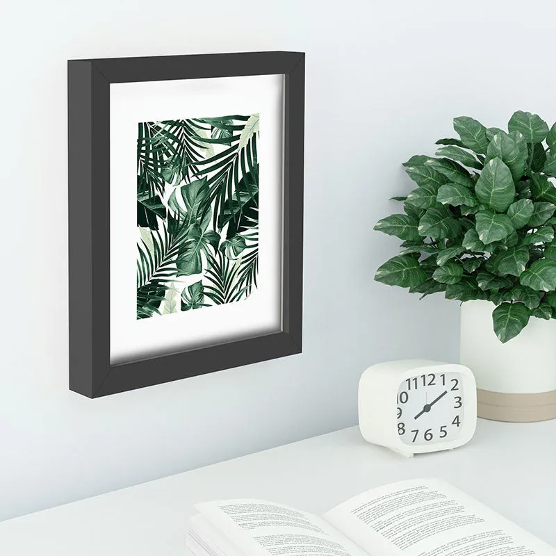 Tropical Jungle Leaves 4 Recessed Framing Rectangle