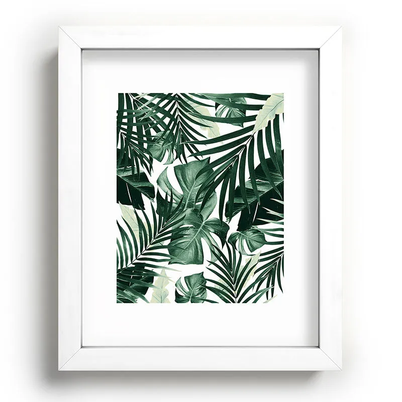Tropical Jungle Leaves 4 Recessed Framing Rectangle