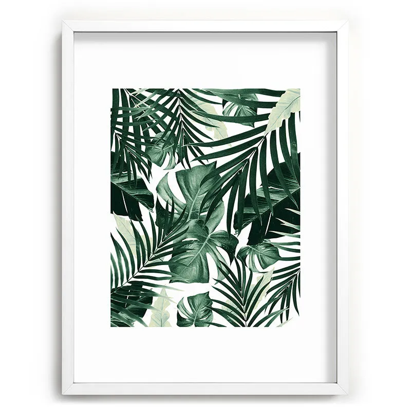 Tropical Jungle Leaves 4 Recessed Framing Rectangle