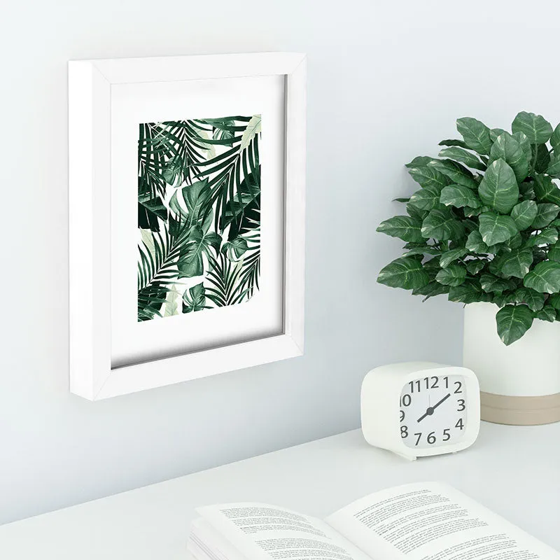 Tropical Jungle Leaves 4 Recessed Framing Rectangle