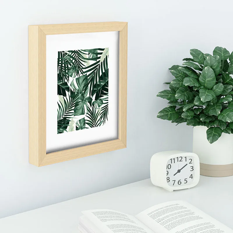 Tropical Jungle Leaves 4 Recessed Framing Rectangle