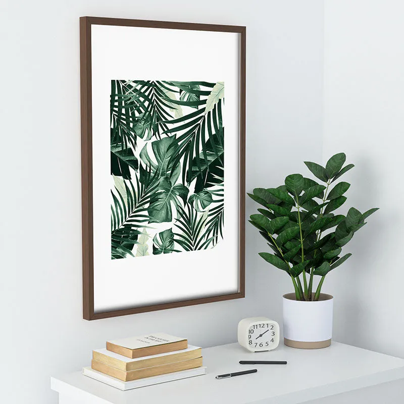 Tropical Jungle Leaves 4 Recessed Framing Rectangle