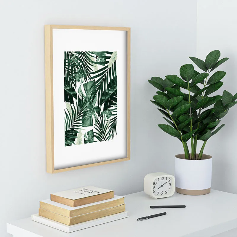 Tropical Jungle Leaves 4 Recessed Framing Rectangle