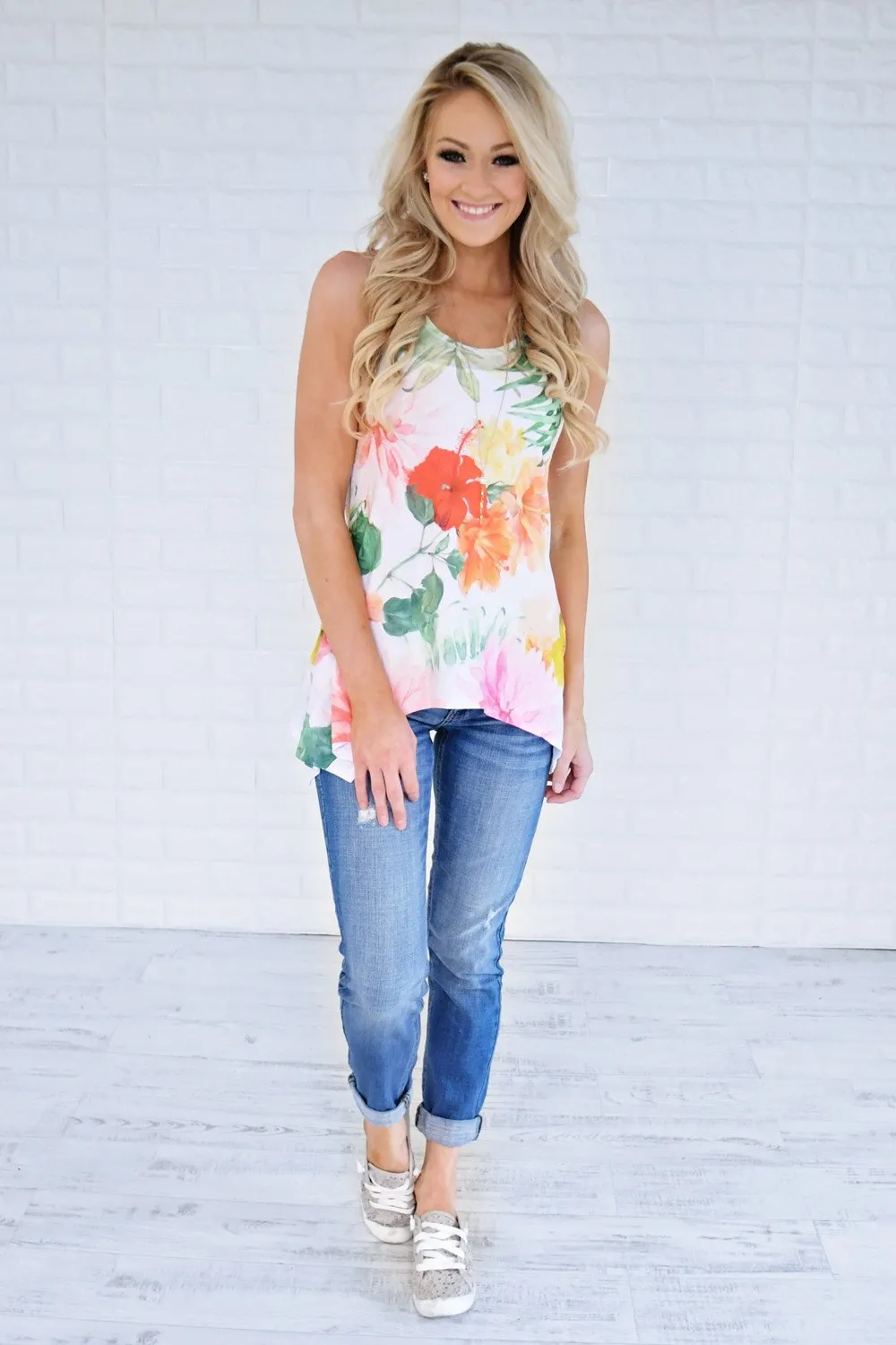Tropics Babe Floral Tank Top