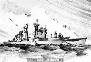 US Navy PRINT 57 Guided Missile Cruiser 2664