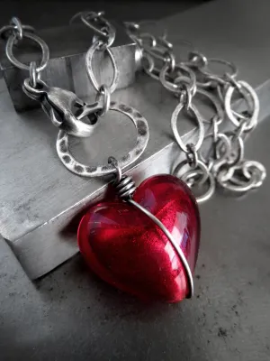 V2. PRISONER of LOVE - Sexy Red Heart Pendant Necklace