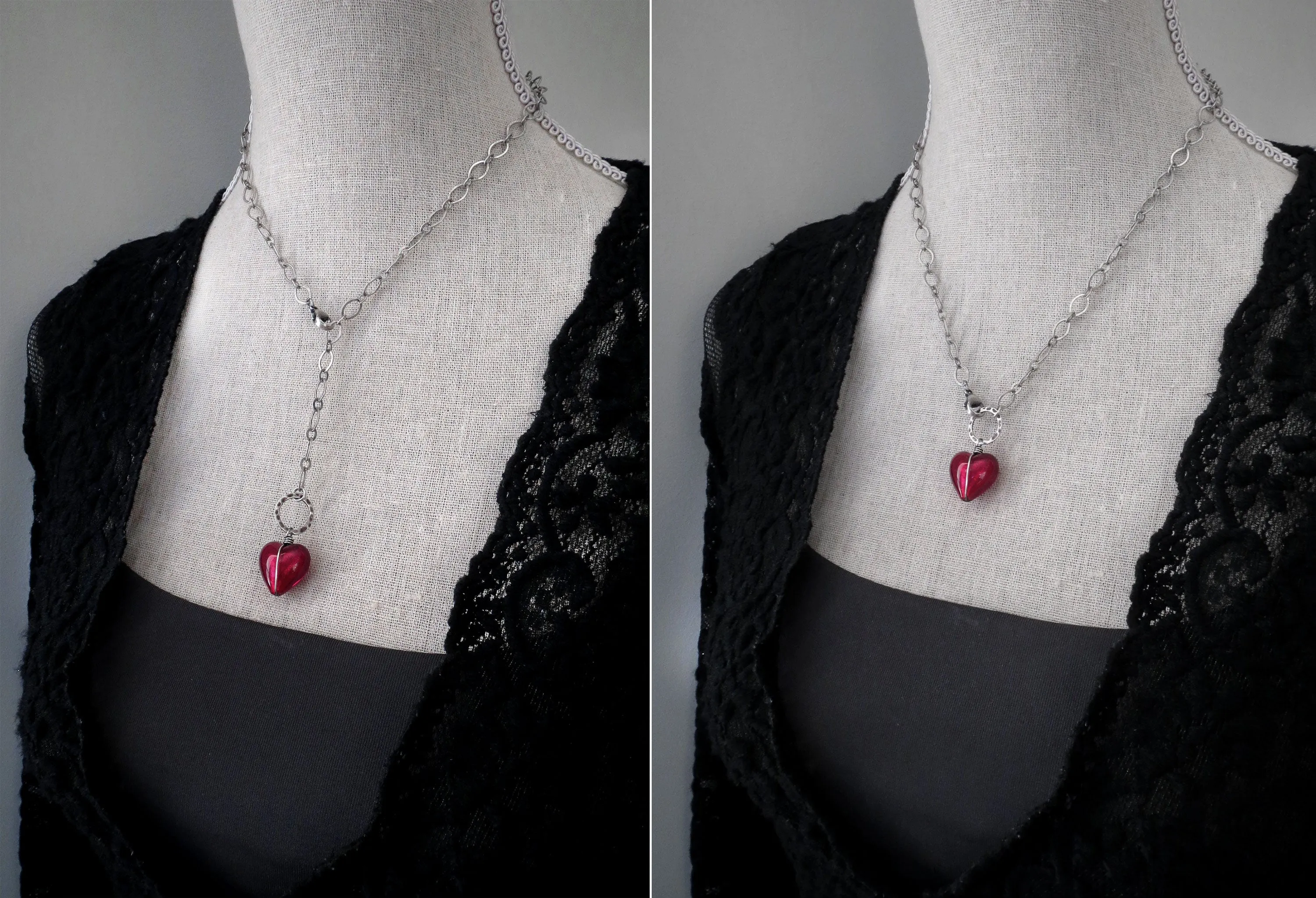 V2. PRISONER of LOVE - Sexy Red Heart Pendant Necklace
