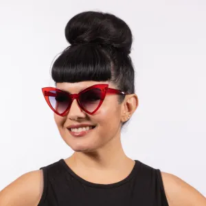 Victorian Sunglasses - Red Crystal Injection Mold Frame with Black Smoke Lens
