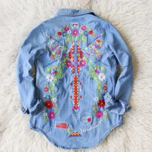 Wanderlust Embroidered Denim Top