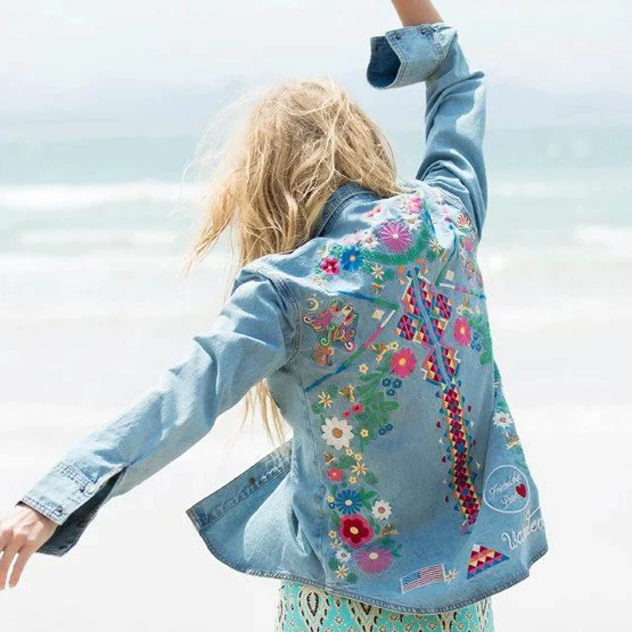 Wanderlust Embroidered Denim Top