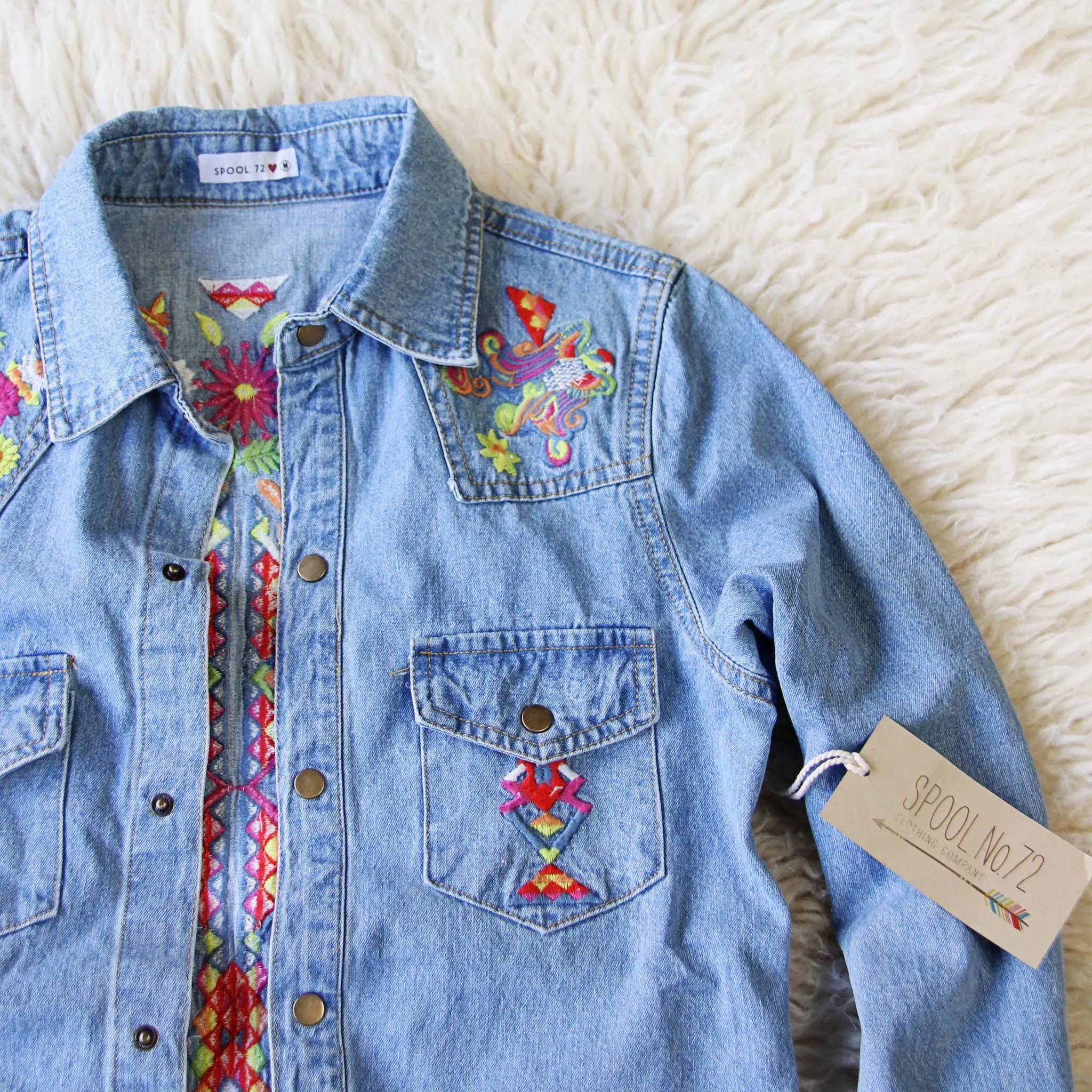 Wanderlust Embroidered Denim Top