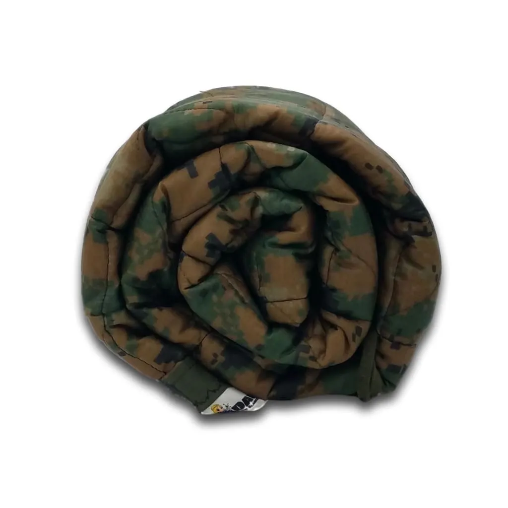 Wee Woobie Weighted Blanket - MARPAT Camo with Coyote Black Heart Stitched to Bottom
