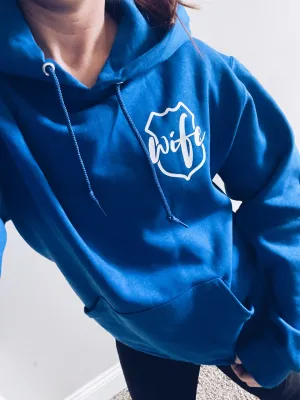 Wife Emblem © Pocket Print Unisex Crewneck Hoodie (Royal Blue)