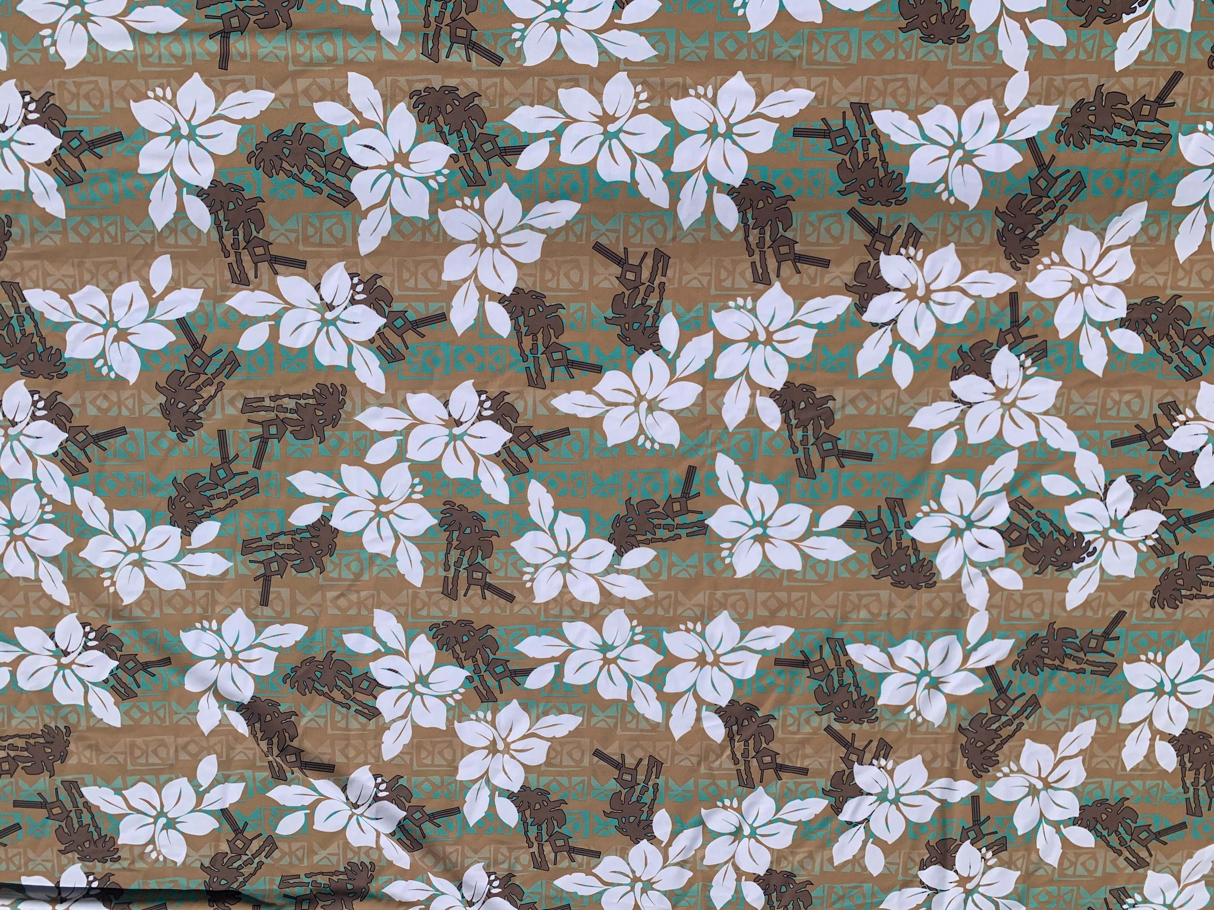 Womens Long-Sleeve Coolie-Kini ~ Ta'haha Print - Espresso / Aqua